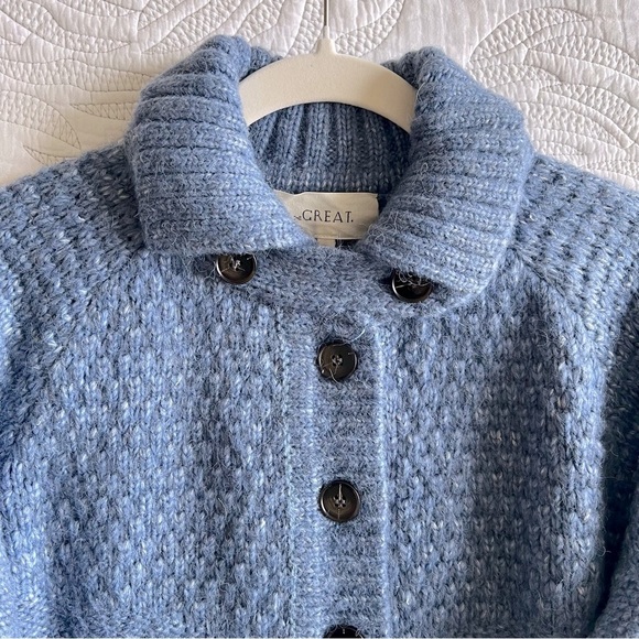 The GREAT - Shrunken Hearth Cardigan - Salt Water Blue - Picture 6 of 15